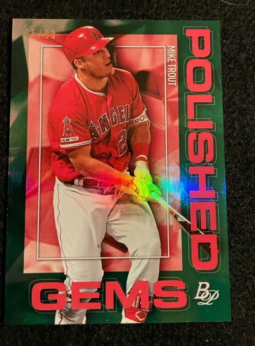 2020 Bowman Platinum Wal-Mart Polished Gems Green /99 Mike Trout #PG-1