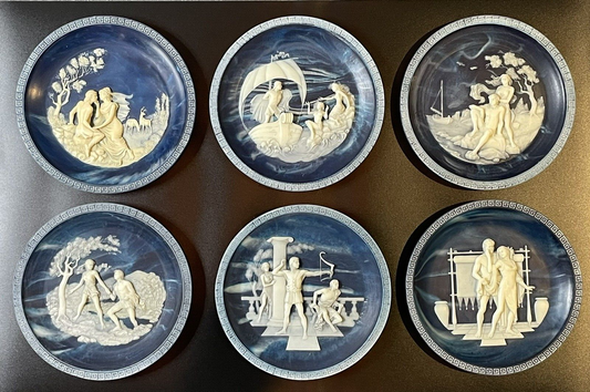 "Voyage of Ulysses" Collection - Bradex 84-131-4 Incolay Stone Plates (Set of 6)