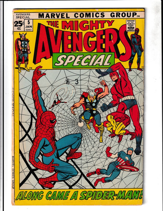 Avengers King Size #5 (1972) Jack Kirby Art - Along Came a Spider Marvel Comics