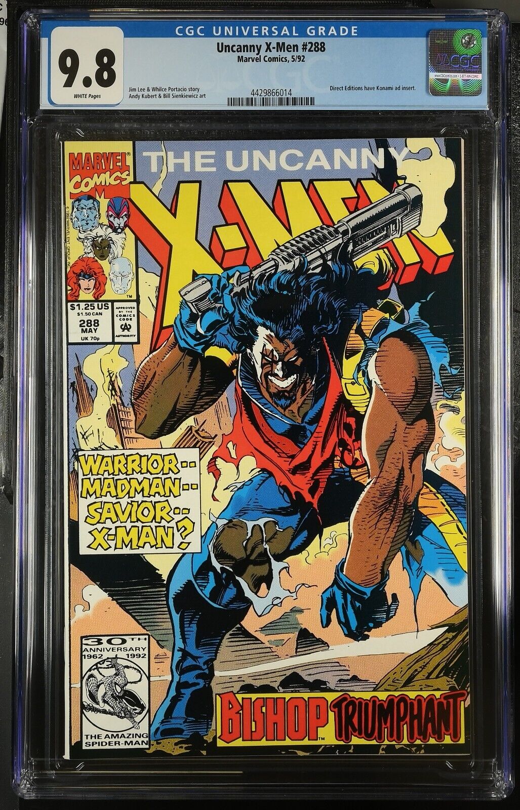 Uncanny X-Men #288 CGC 9.8  (1992) Konami Ad Insert | Graded Marvel Comics