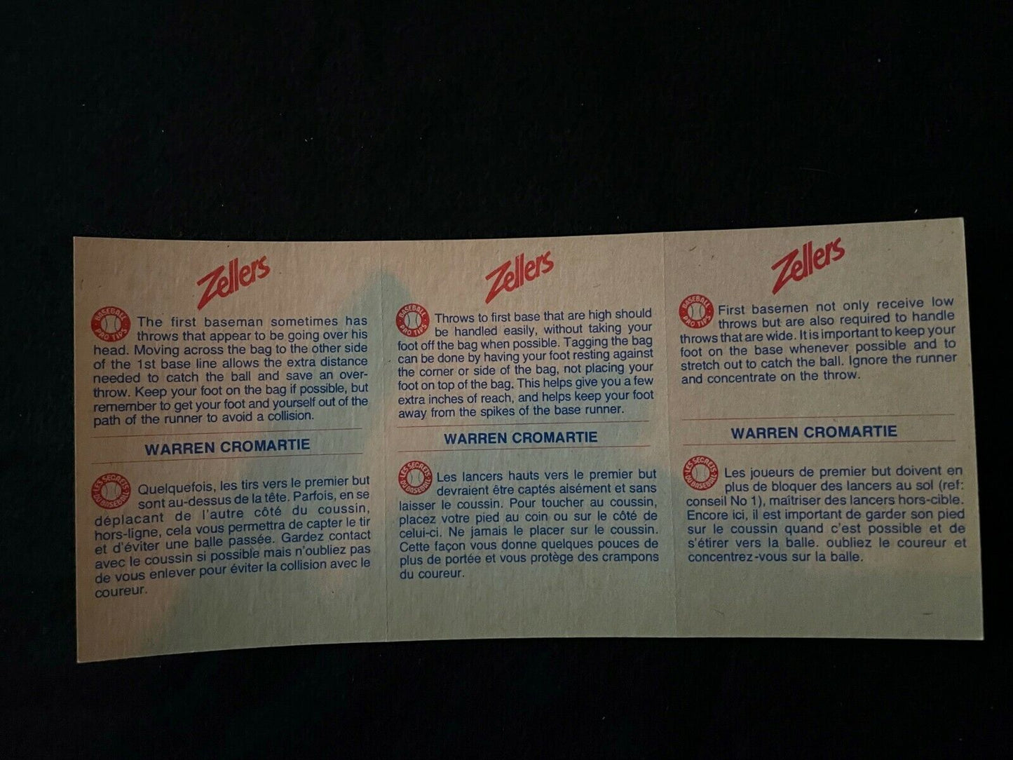 1982 Montreal Expos Panels - Zellers