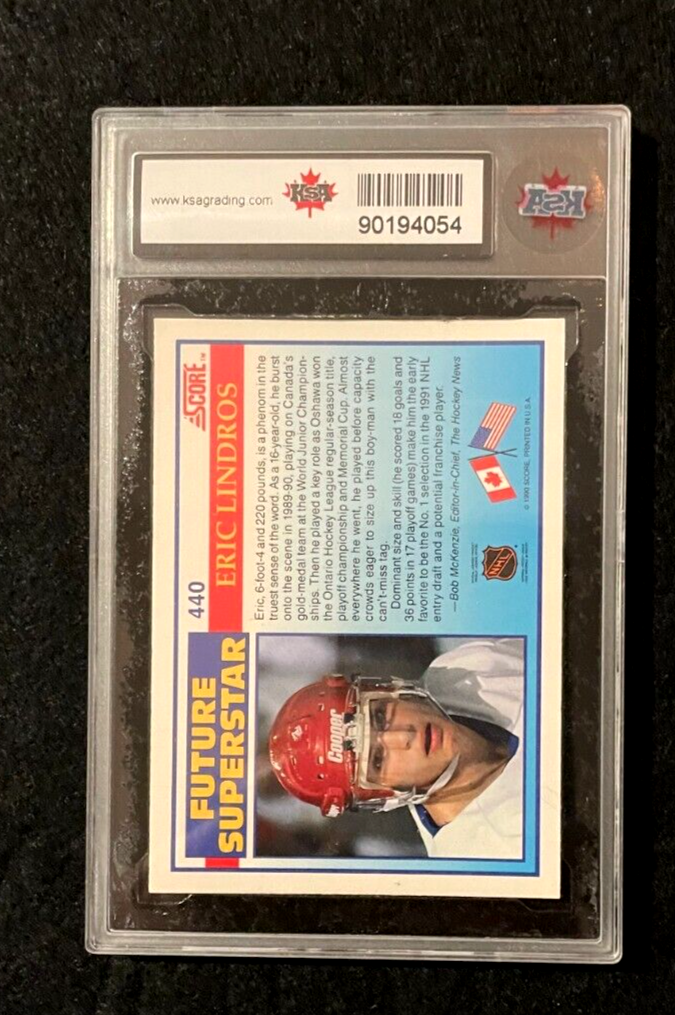 1990-91 Score Eric Lindros RC #440 KSA NEAR GEM MINT 9.5