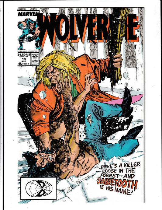 Wolverine #10 (1989) 1st Wolverine/Sabretooth Fight Marvel Comics