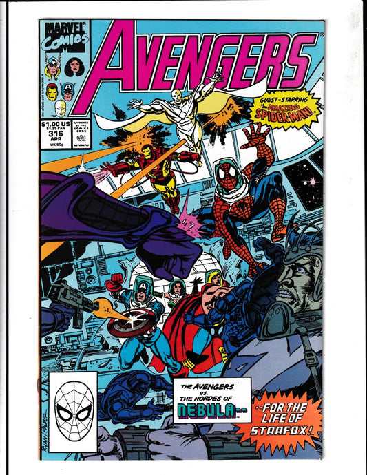 Avengers #316 (1990) Higher Grade - Spider-Man joins the Avengers Marvel Comics