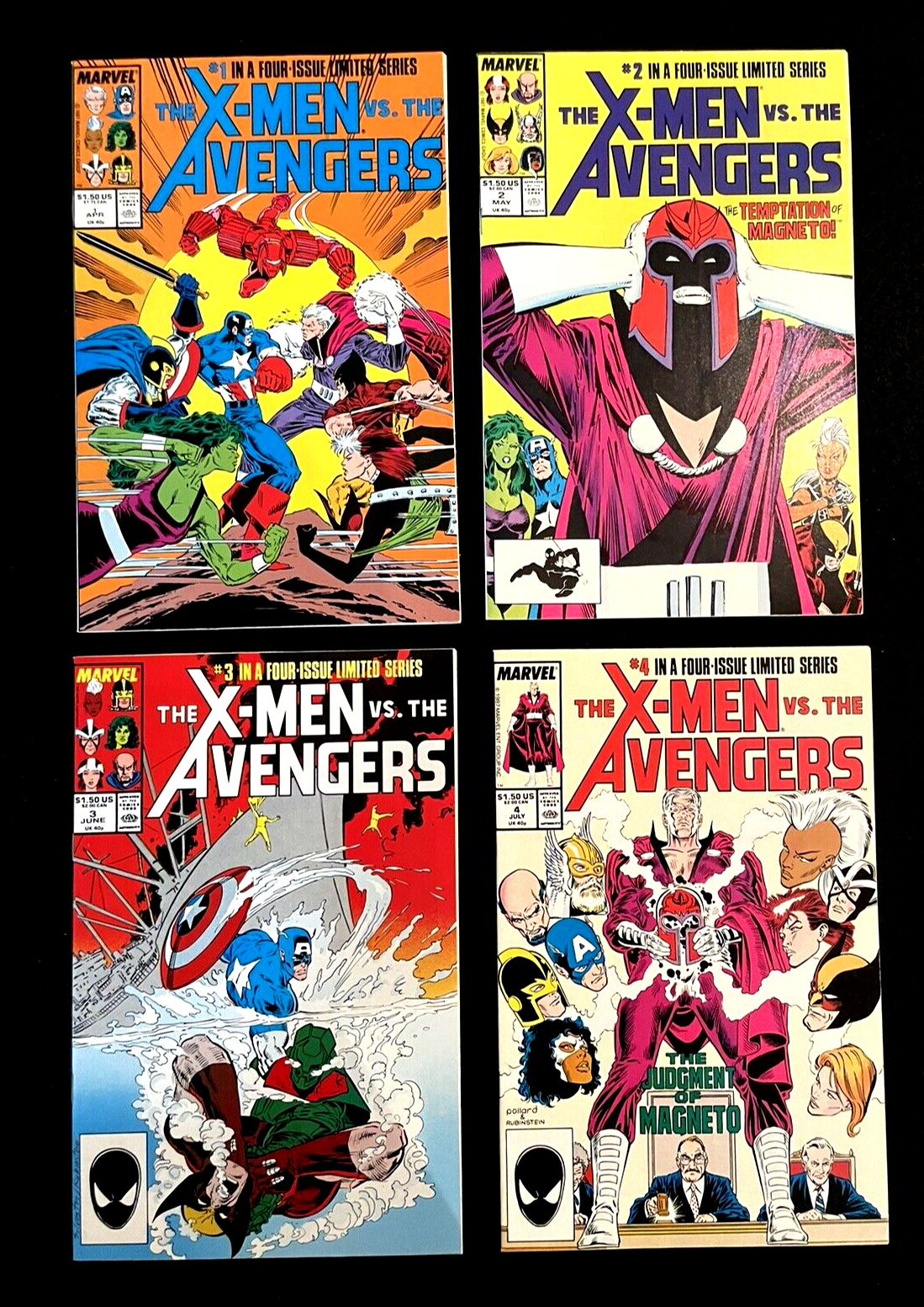 X-Men vs. the Avengers #1-4 (1987) HIGHER GRADE Complete Set Marvel Comics