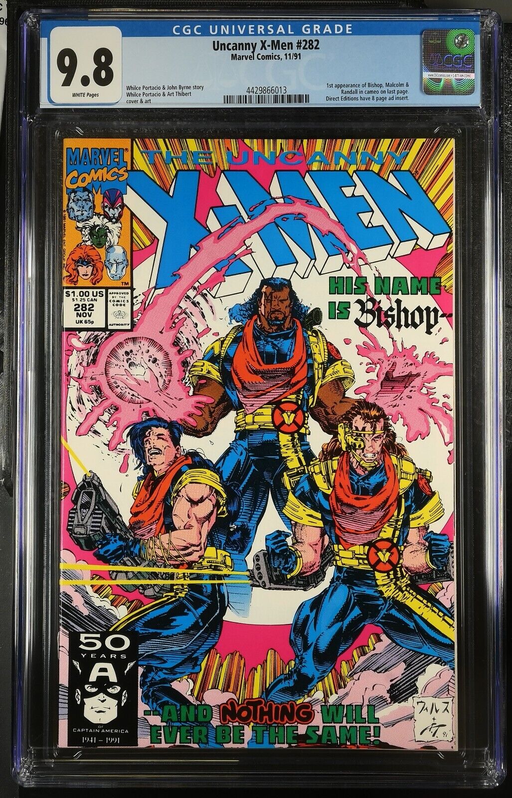 Uncanny X-Men #282 CGC 9.8 (1991) 1st Appearance of Bishop Graded Marvel Comics