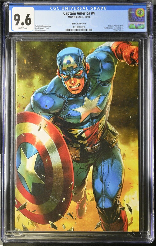 Captain America #4 CGC 9.6 (2018) Maxx Lim Battle Lines Variant Marvel Comics