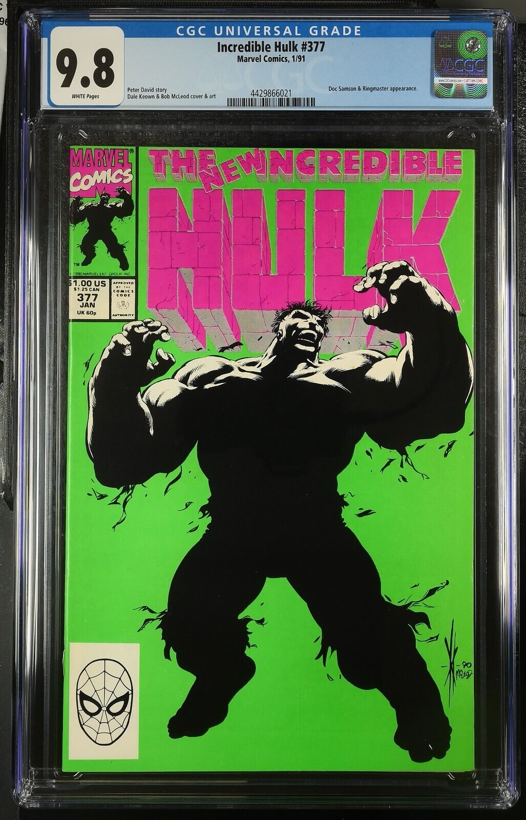 Incredible Hulk #377 CGC 9.8 (1991) Doc Samson | Graded Marvel Comics