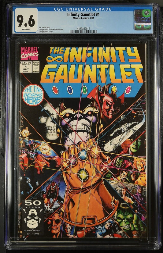 Infinity Gauntlet #1 CGC 9.6 (1991) George Perez | Graded Marvel Comics