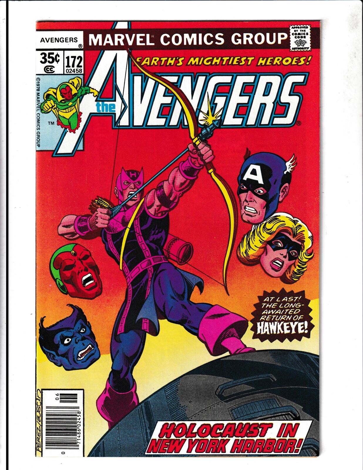 Avengers #172 (1978) Holocaust in NY Harbour Marvel Comics