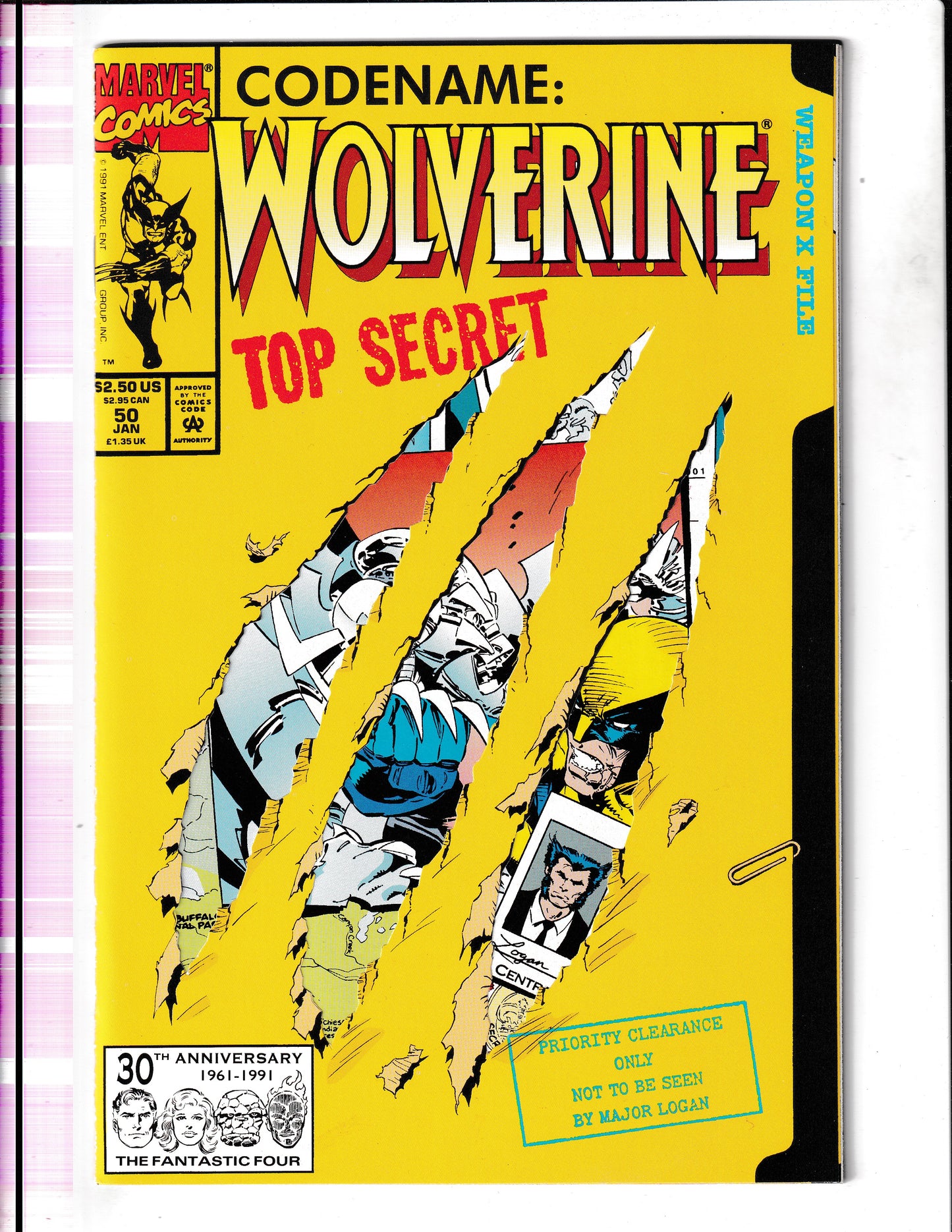 Wolverine #50 (1992) Die-Cut Cover HIgh Grade Marvel Comics