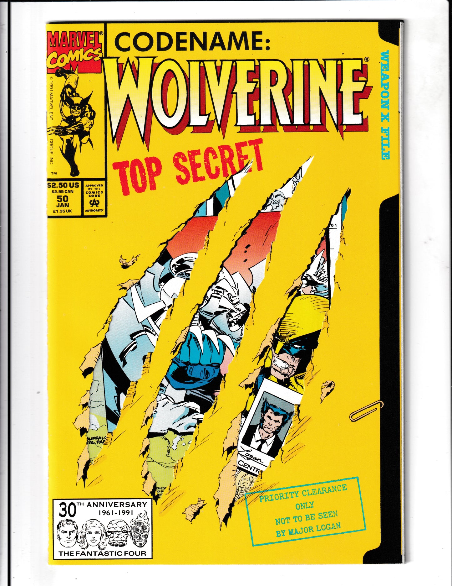 Wolverine #50 (1992) Die-Cut Cover Marvel Comics