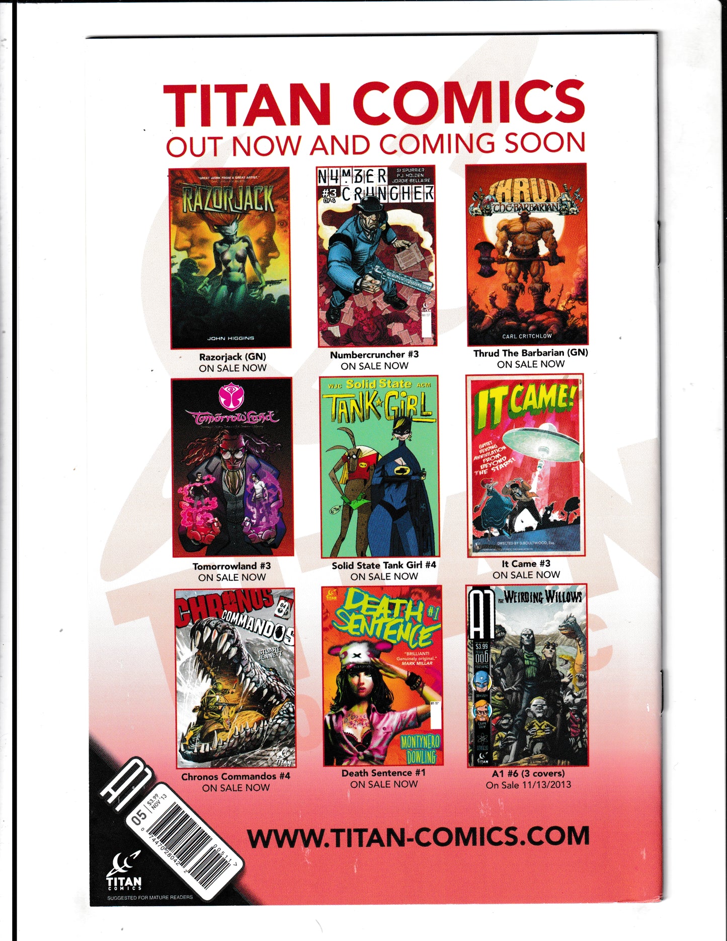 A1 #5B (2013) Titan Comics