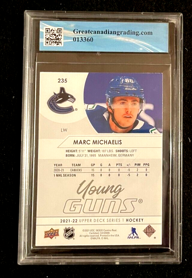 2021-22 Upper Deck Marc Michaelis #235  GCG NEAR GEM MINT 9.5