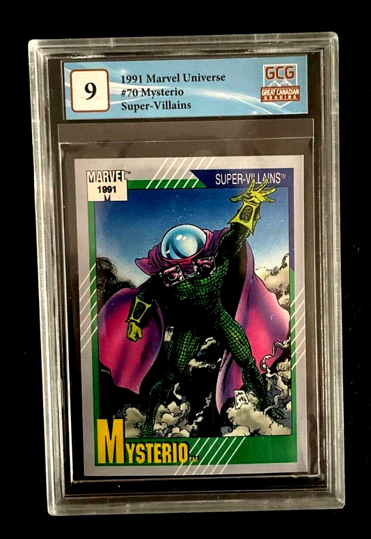 1991 Impel Marvel Universe #70 "Mysterio" Super-Villains GCG 9 *Not PSA*