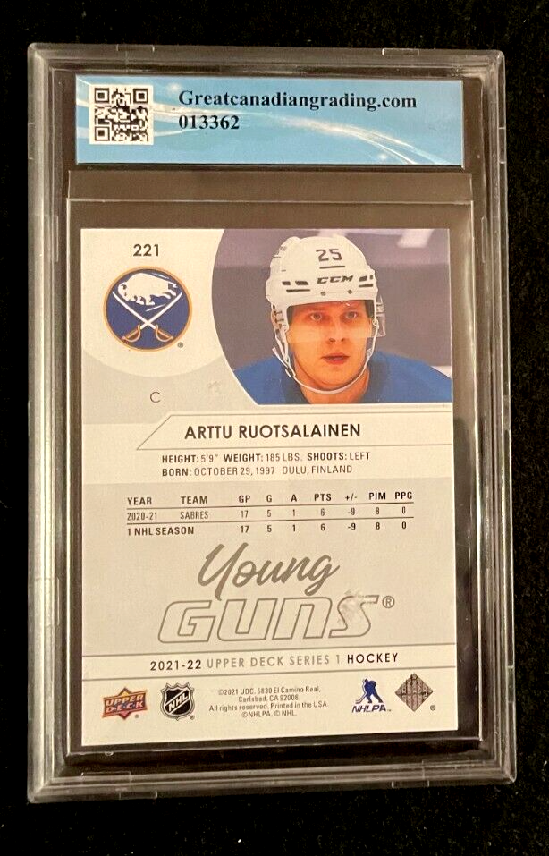 2021-22 Upper Deck Arttu Routsalainen #221  GCG NEAR GEM MINT 9.5