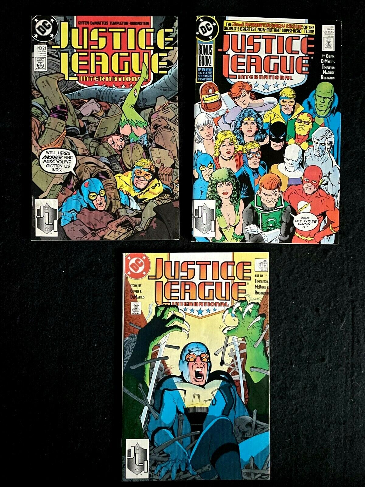 Lot of 3 - Justice League International #21, 24, 25 1988/89