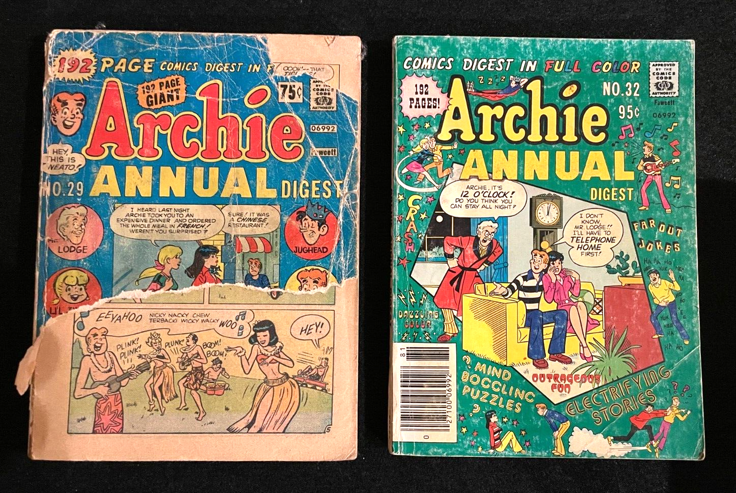 Archie Annual Comic Digest Lot of 2 #29 & 32 1976/78