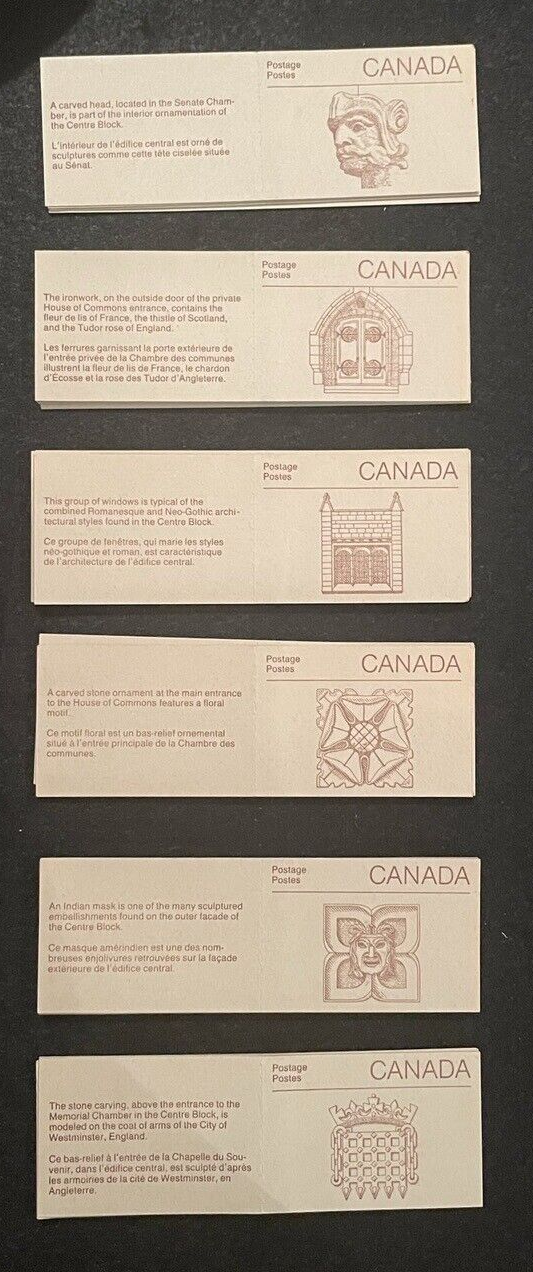 1985 Canada BK 88b Stamps Mint Never Hinged -Rolland Paper - LOT of 6 different