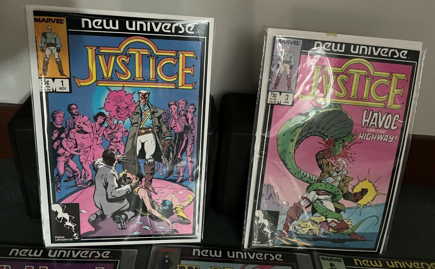 Lot of 8 comics - Marvel New Universe - Justice, Nightmask, Spitfire, Star Brand