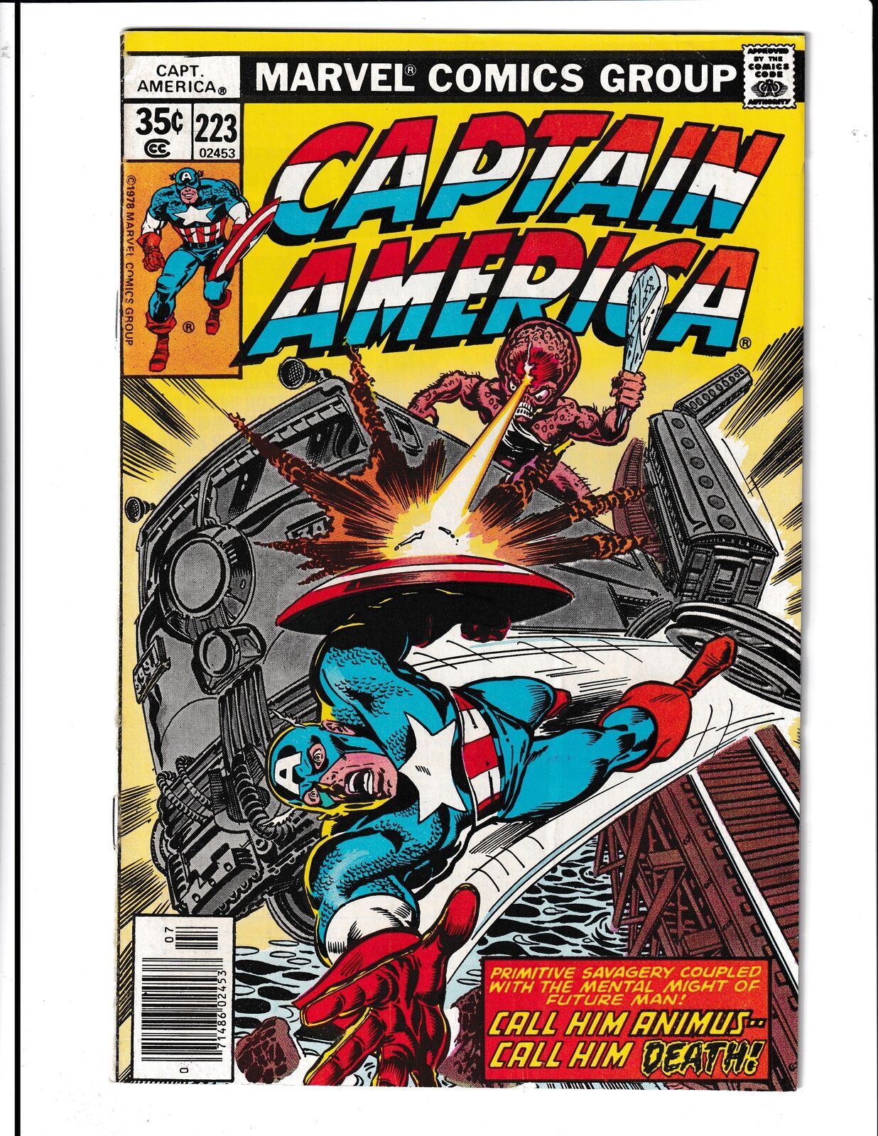 Captain America #223 (1978) Animus cover and appearance HIGH GRADE Marvel Comics