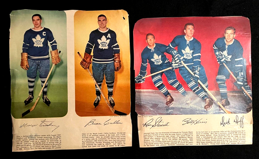 1957-58 NHL Hockey Star Weekly Toronto Maple Leafs Pictures