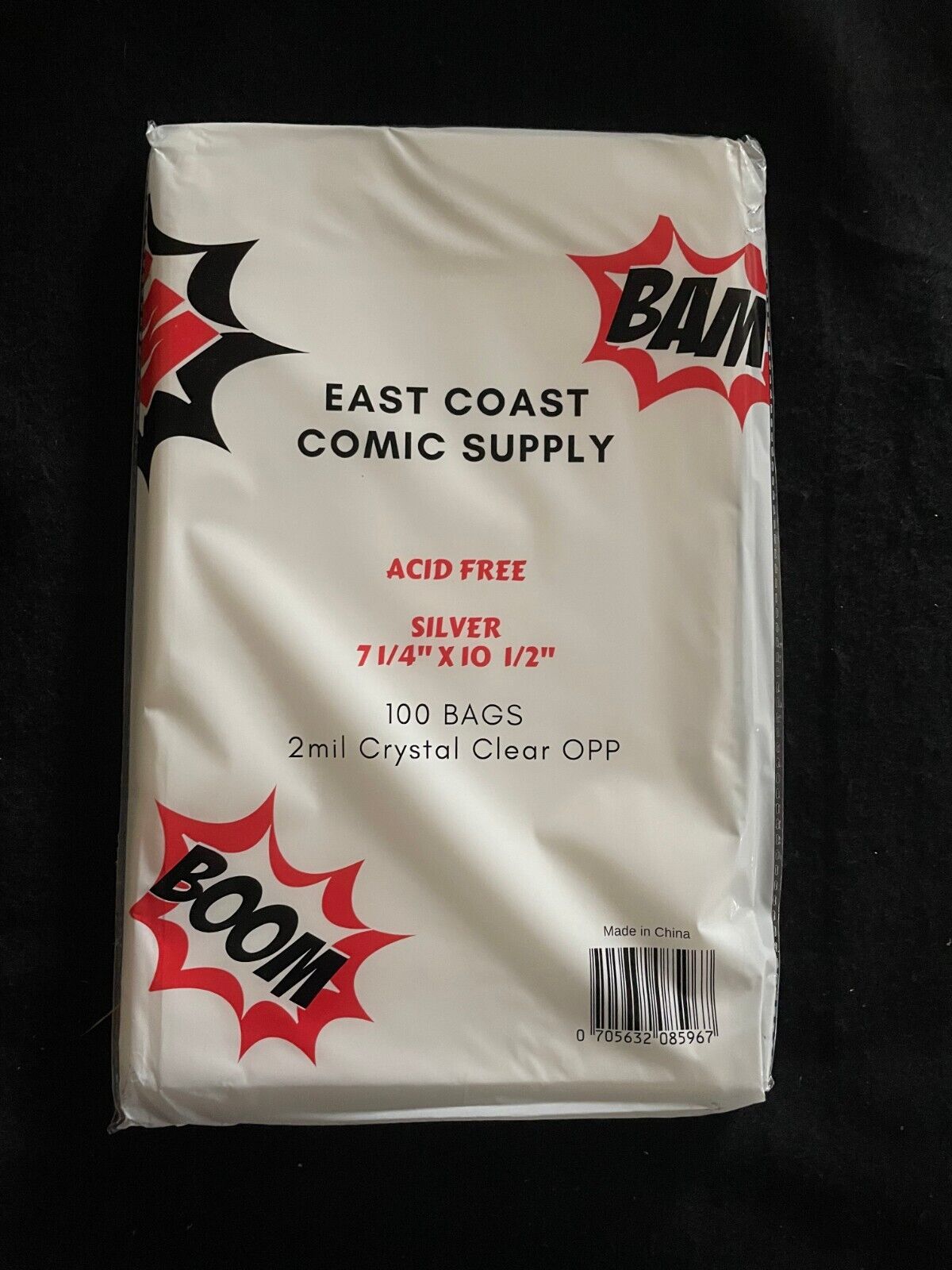 100 Silver Comic Book Bags 7 1/4" X 10 1/2" Acid Free 2mil OPP