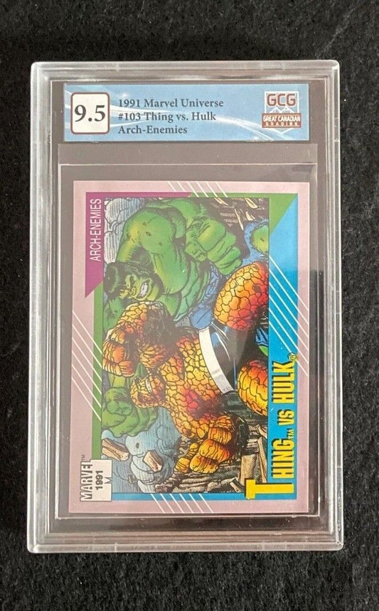 1991 Impel Marvel Universe #103 "the Thing vs. Hulk" GCG 9.5 *Not PSA*