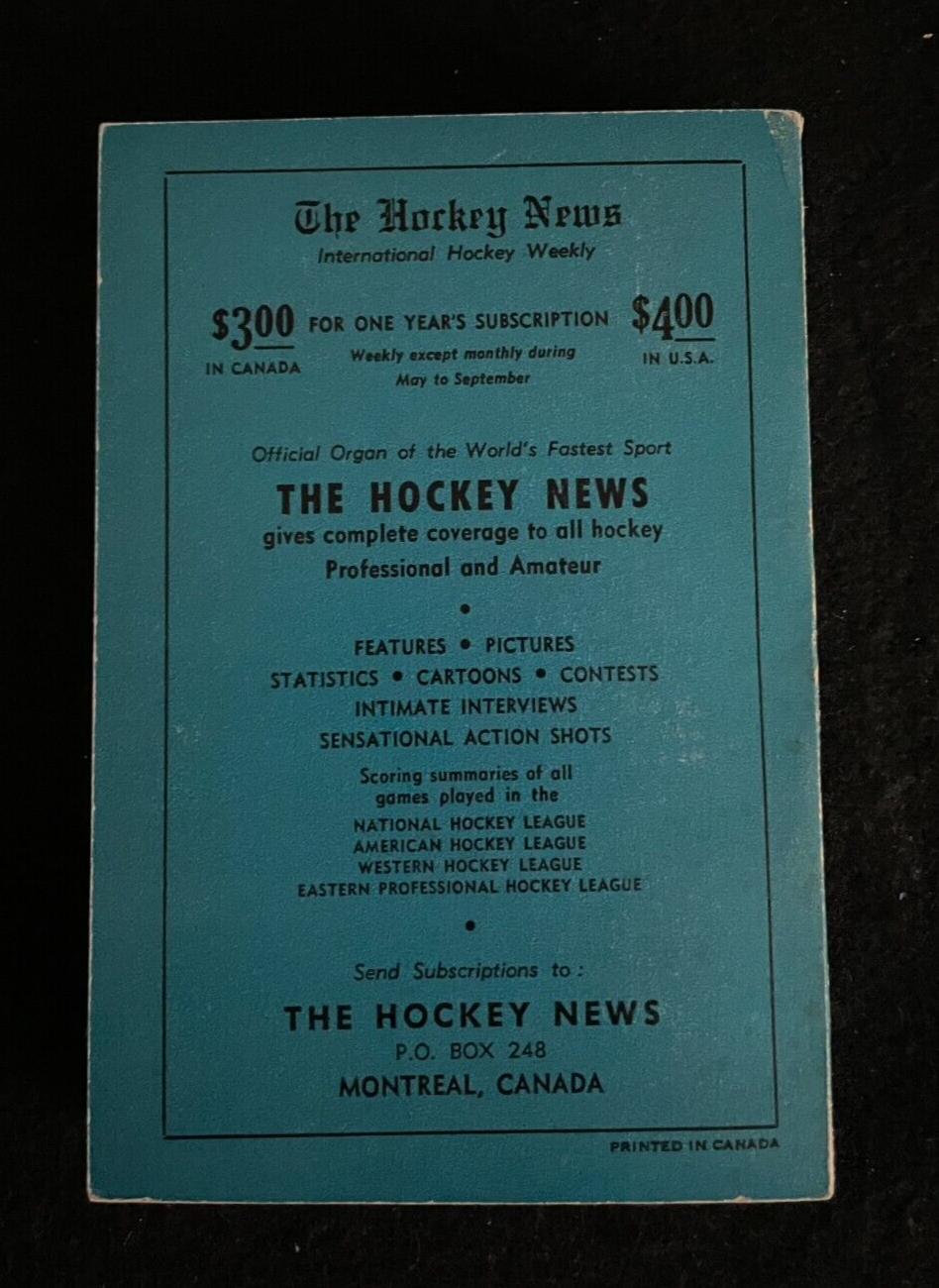 1961 Official NHL Record Book 1917 - 1961 - Gordie Howe/ Bobby Hull