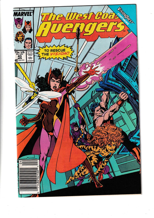 West Coast Avengers #43 (1989) Newsstand Marvel Comics