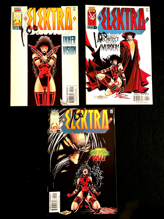 Elektra - 3 Comics - #3-5  1997 - HIGH GRADE (see description)