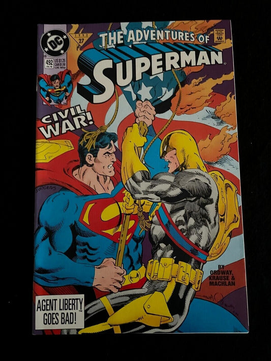 Adventure of Superman #492 1992 - VERY HIGH GRADE