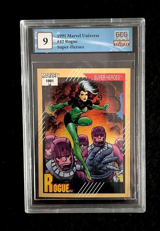 1991 Impel Marvel Universe #42 "Rogue" Super-Heroes GCG 9 *Not PSA*