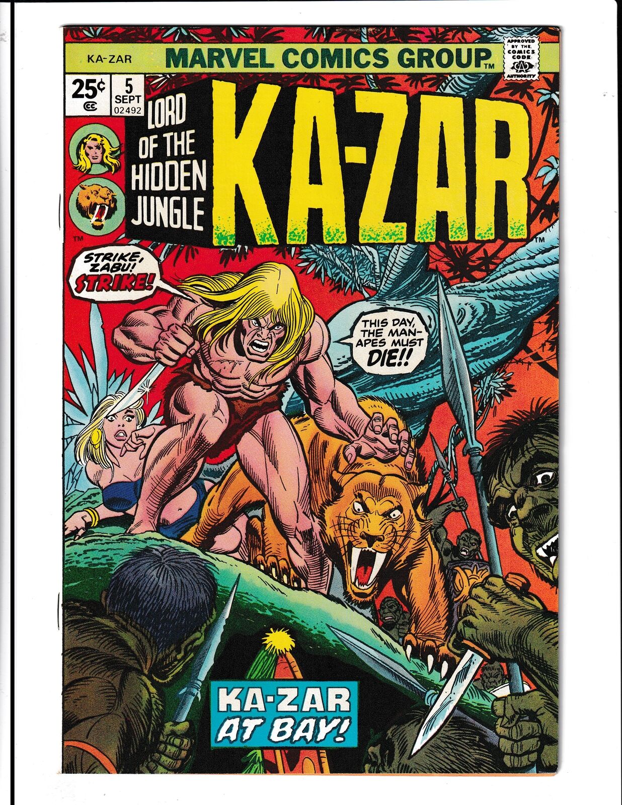 Ka-Zar #5 (1975) 25cent cover Marvel Comics